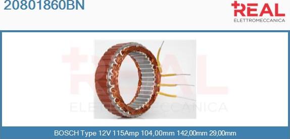 REAL 20801860BN - Stator, alternateur cwaw.fr