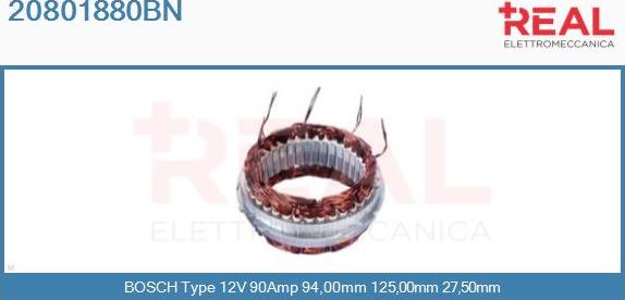 REAL 20801880BN - Stator, alternateur cwaw.fr