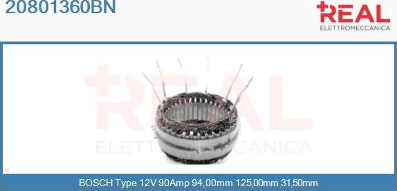 REAL 20801360BN - Stator, alternateur cwaw.fr