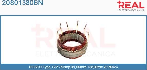 REAL 20801380BN - Stator, alternateur cwaw.fr