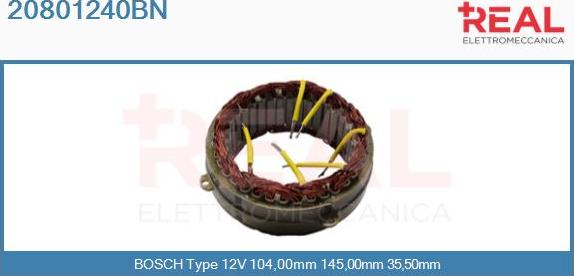 REAL 20801240BN - Stator, alternateur cwaw.fr