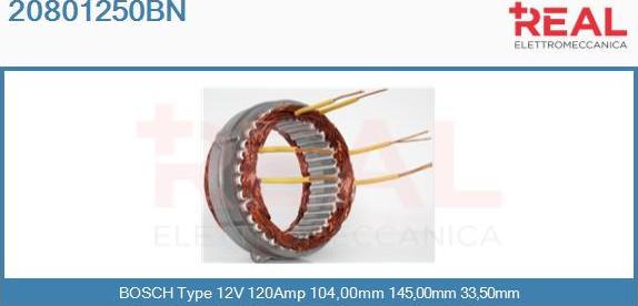 REAL 20801250BN - Stator, alternateur cwaw.fr