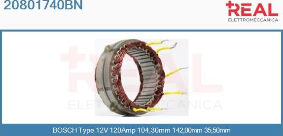 REAL 20801740BN - Stator, alternateur cwaw.fr