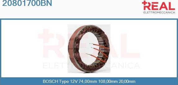 REAL 20801700BN - Stator, alternateur cwaw.fr