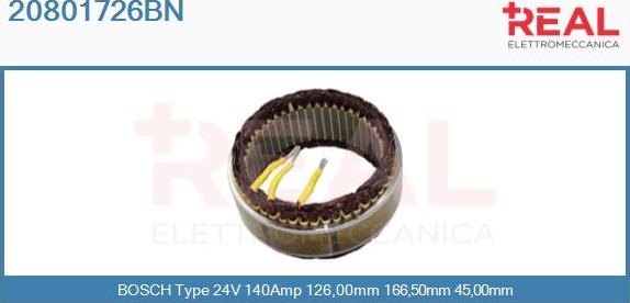 REAL 20801726BN - Stator, alternateur cwaw.fr