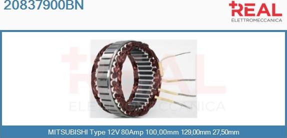 REAL 20837900BN - Stator, alternateur cwaw.fr