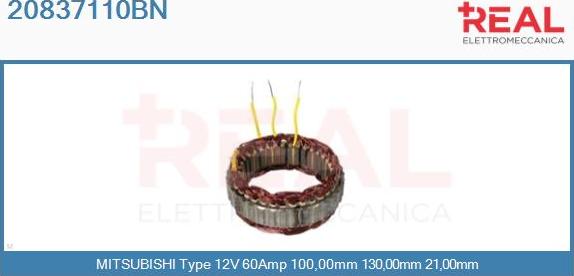 REAL 20837110BN - Stator, alternateur cwaw.fr