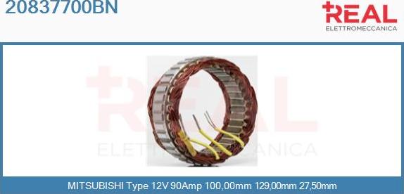 REAL 20837700BN - Stator, alternateur cwaw.fr