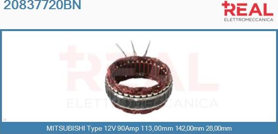 REAL 20837720BN - Stator, alternateur cwaw.fr