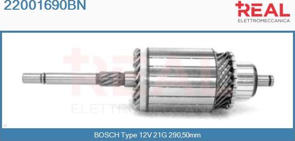 REAL 22001690BN - Induit, démarreur cwaw.fr