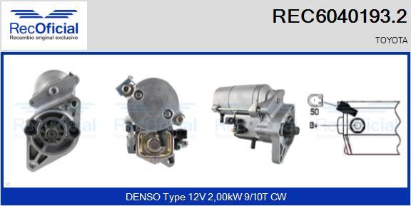 RECOFICIAL REC6040193.2 - Démarreur cwaw.fr