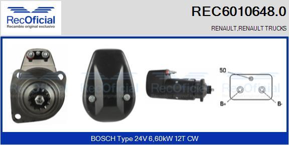 RECOFICIAL REC6010648.0 - Démarreur cwaw.fr