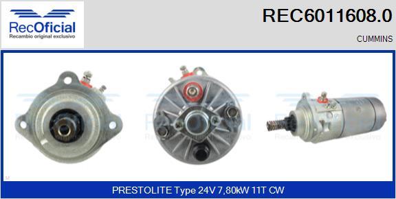 RECOFICIAL REC6011608.0 - Démarreur cwaw.fr