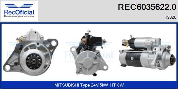 RECOFICIAL REC6035622.0 - Démarreur cwaw.fr