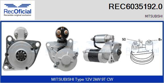 RECOFICIAL REC6035192.0 - Démarreur cwaw.fr