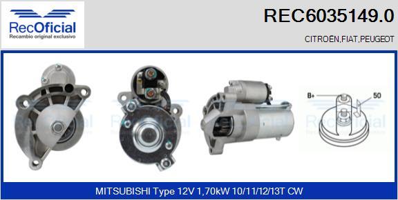 RECOFICIAL REC6035149.0 - Démarreur cwaw.fr