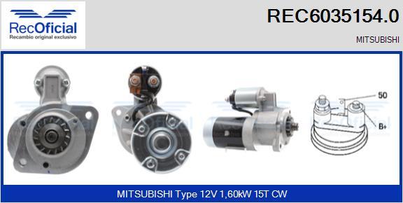 RECOFICIAL REC6035154.0 - Démarreur cwaw.fr