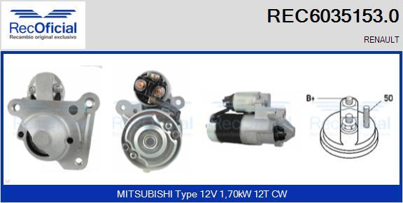 RECOFICIAL REC6035153.0 - Démarreur cwaw.fr