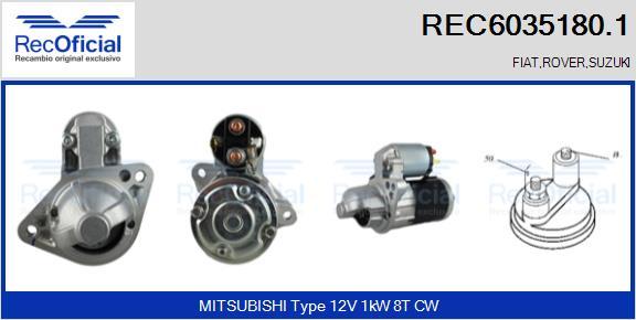 RECOFICIAL REC6035180.1 - Démarreur cwaw.fr