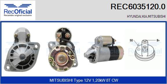 RECOFICIAL REC6035120.0 - Démarreur cwaw.fr