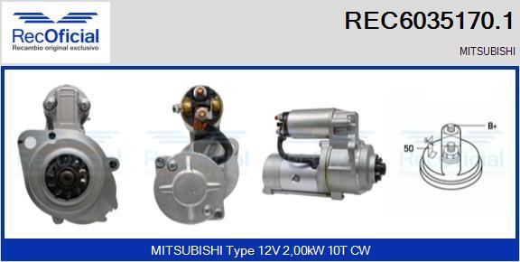 RECOFICIAL REC6035170.1 - Démarreur cwaw.fr