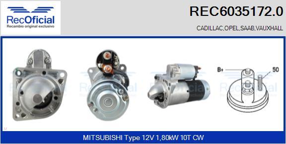 RECOFICIAL REC6035172.0 - Démarreur cwaw.fr