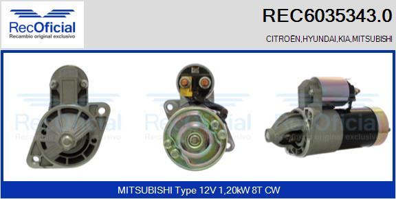 RECOFICIAL REC6035343.0 - Démarreur cwaw.fr