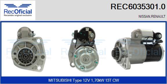 RECOFICIAL REC6035301.0 - Démarreur cwaw.fr