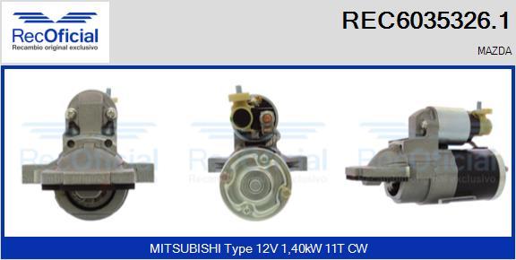 RECOFICIAL REC6035326.1 - Démarreur cwaw.fr