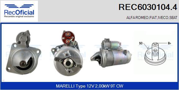 RECOFICIAL REC6030104.4 - Démarreur cwaw.fr