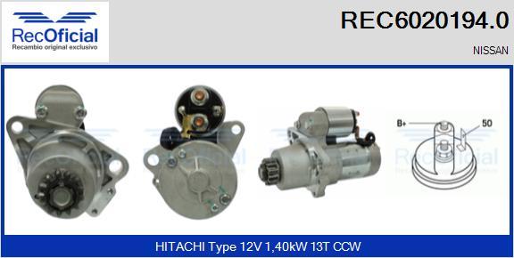 RECOFICIAL REC6020194.0 - Démarreur cwaw.fr