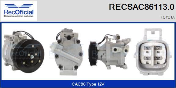 RECOFICIAL RECSAC86113.0 - Compresseur, climatisation cwaw.fr