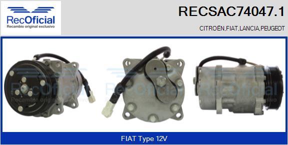 RECOFICIAL RECSAC74047.1 - Compresseur, climatisation cwaw.fr