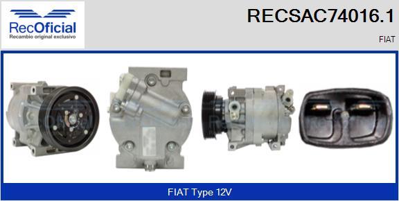 RECOFICIAL RECSAC74016.1 - Compresseur, climatisation cwaw.fr