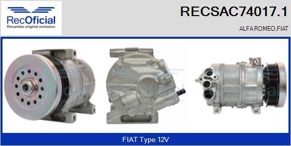 RECOFICIAL RECSAC74017.1 - Compresseur, climatisation cwaw.fr