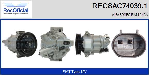 RECOFICIAL RECSAC74039.1 - Compresseur, climatisation cwaw.fr