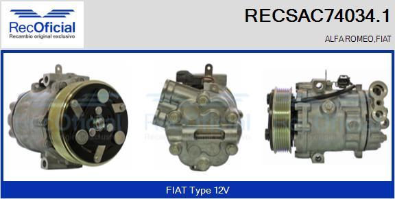 RECOFICIAL RECSAC74034.1 - Compresseur, climatisation cwaw.fr