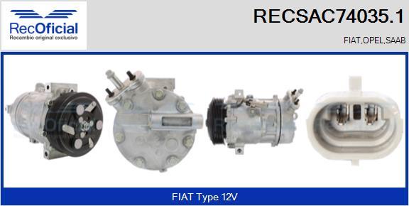 RECOFICIAL RECSAC74035.1 - Compresseur, climatisation cwaw.fr