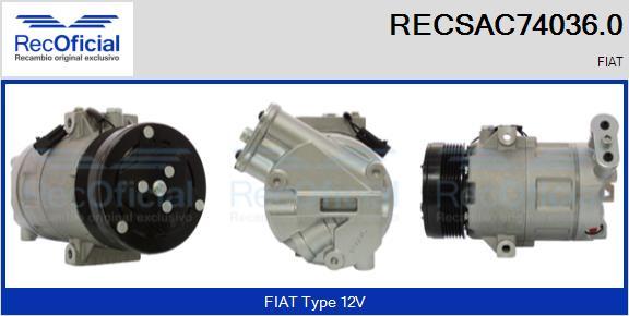 RECOFICIAL RECSAC74036.0 - Compresseur, climatisation cwaw.fr