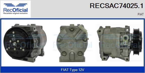 RECOFICIAL RECSAC74025.1 - Compresseur, climatisation cwaw.fr