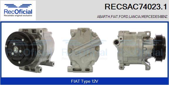 RECOFICIAL RECSAC74023.1 - Compresseur, climatisation cwaw.fr