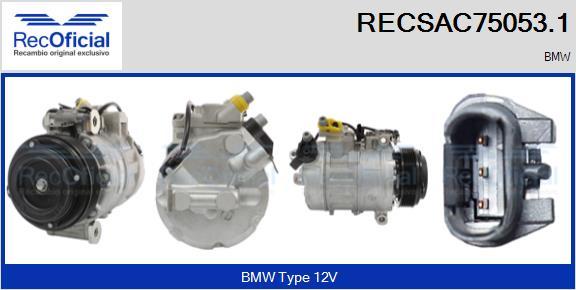 RECOFICIAL RECSAC75053.1 - Compresseur, climatisation cwaw.fr