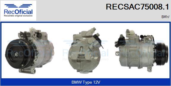 RECOFICIAL RECSAC75008.1 - Compresseur, climatisation cwaw.fr