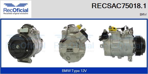 RECOFICIAL RECSAC75018.1 - Compresseur, climatisation cwaw.fr