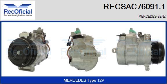 RECOFICIAL RECSAC76091.1 - Compresseur, climatisation cwaw.fr