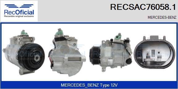 RECOFICIAL RECSAC76058.1 - Compresseur, climatisation cwaw.fr