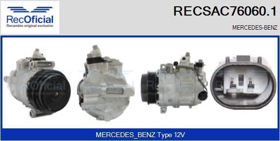 RECOFICIAL RECSAC76060.1 - Compresseur, climatisation cwaw.fr