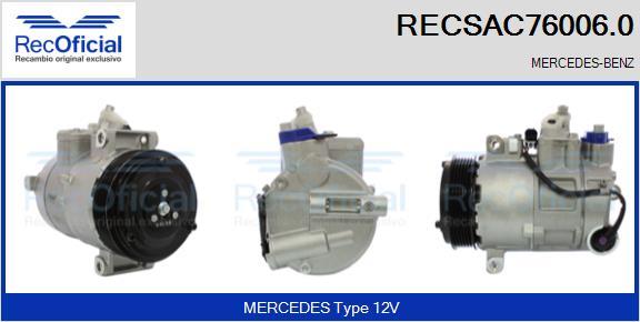 RECOFICIAL RECSAC76006.0 - Compresseur, climatisation cwaw.fr