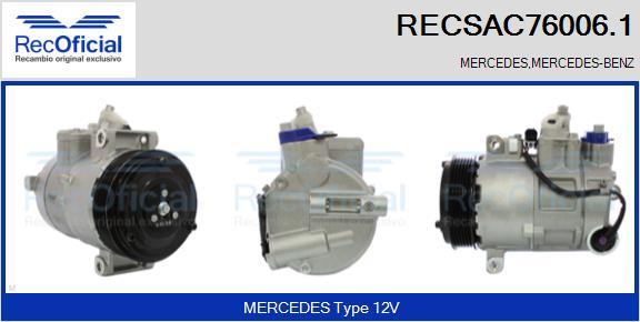 RECOFICIAL RECSAC76006.1 - Compresseur, climatisation cwaw.fr