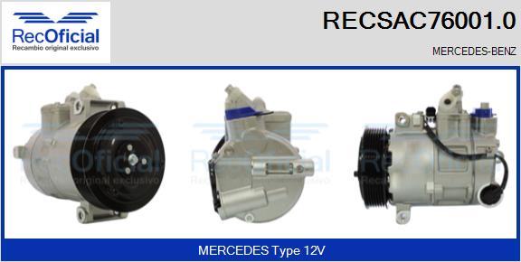 RECOFICIAL RECSAC76001.0 - Compresseur, climatisation cwaw.fr